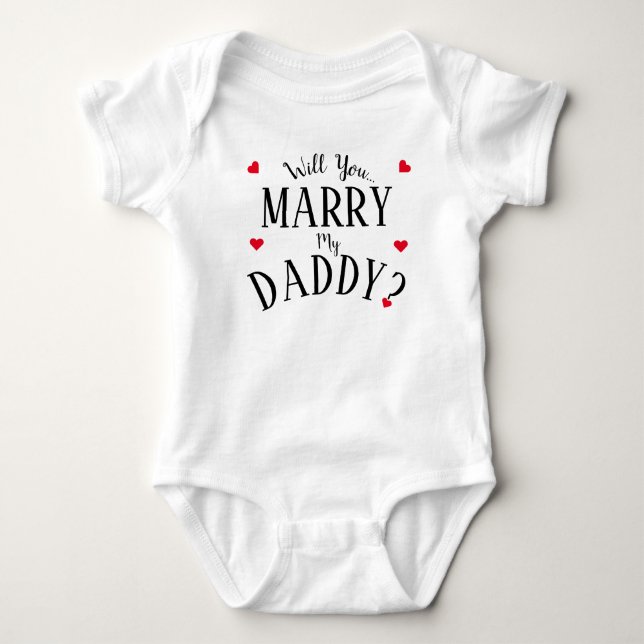 Heiraten Sie meinen Papa? Baby Bodysuit Baby Strampler (Vorderseite)