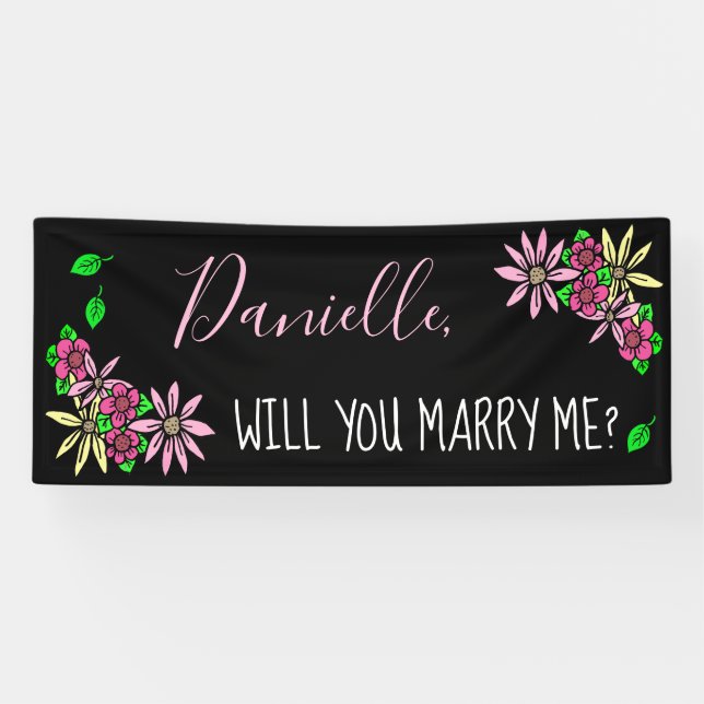 Heiraten Sie mich, Bloral Banner (Horizontal)