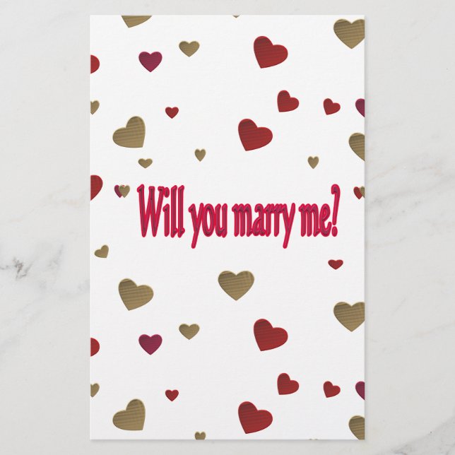 Heiraten Sie mich? Briefpapier (Vorderseite)