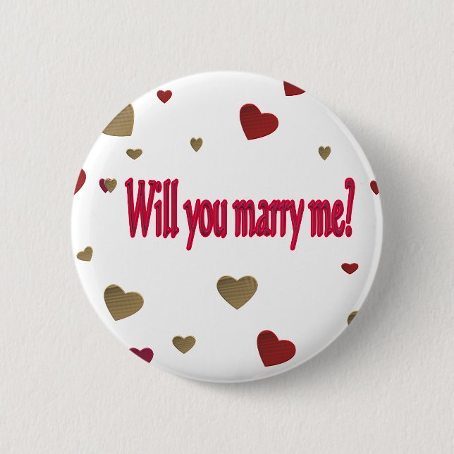 Heiraten Sie mich? Button (Vorderseite)