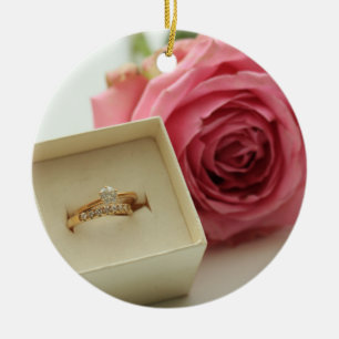 Heiraten Sie mich? Diamantring Keramikornament