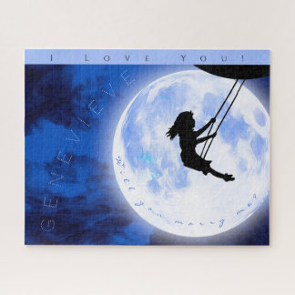 Heiraten Sie mich? Girl Swing auf dem Mond