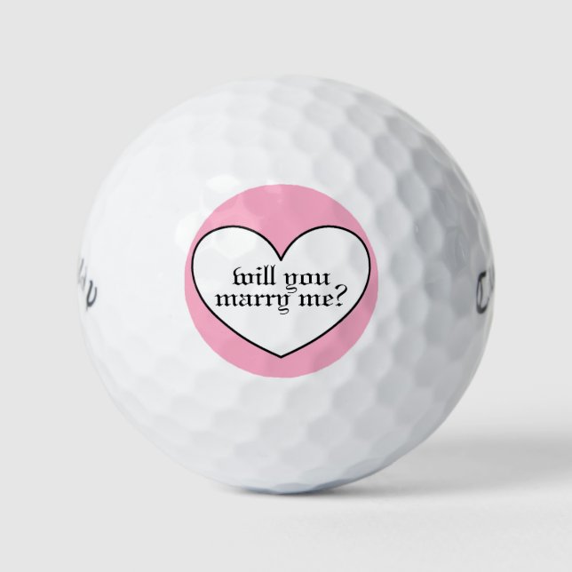 Heiraten Sie mich? Golfbälle von dalDesignNZ (Vorderseite)