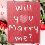 Heiraten Sie mich "Heart Red Romantic proposed Jig<br><div class="desc">Heiraten Sie mir Heart Red Romantic Vorschlag Puzzle. Heiraten Sie mich in der modernen weißen Schriftzeichen-Typografie mit einem weißen Herz auf einem roten Hintergrund.</div>