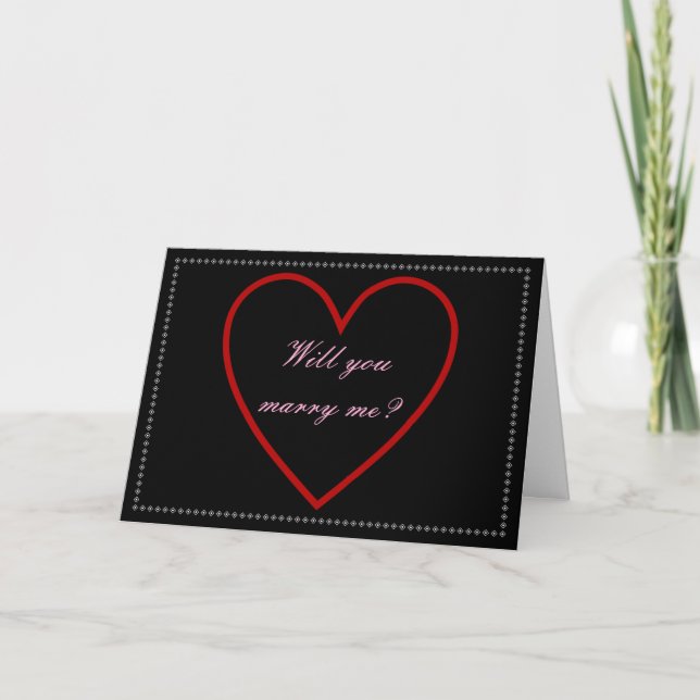 "Heiraten Sie mich?" + Herz Karte (Vorderseite)