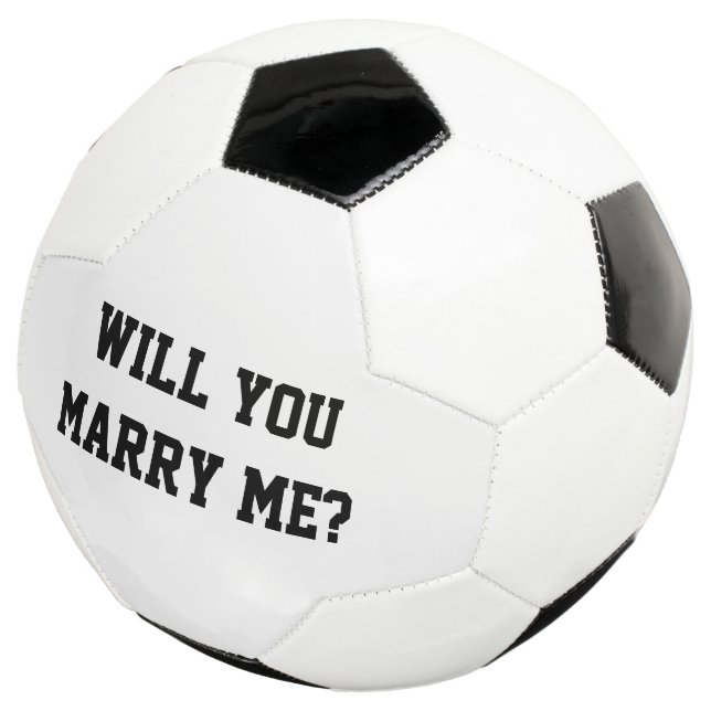 Heiraten Sie mich? Hochzeitsvorschlag Fußball-Ball Fußball (Dreiviertel)