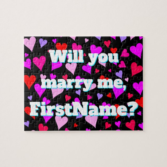 "Heiraten Sie mich" + Individueller Name + (Horizontal)