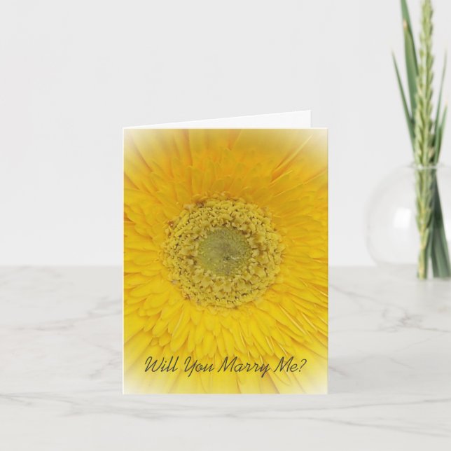 Heiraten Sie mich Kartegelber Gerbera Karte (Vorderseite)