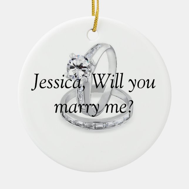 Heiraten Sie mich Keramik Ornament (Vorne)