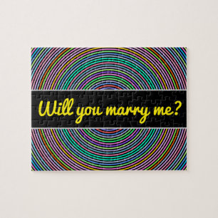 Heiraten Sie mich? + mehrfarbige Kreise/Ringe-Must