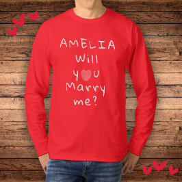 Heiraten Sie mich mit dem Vorschlag von Heart Red  T-Shirt