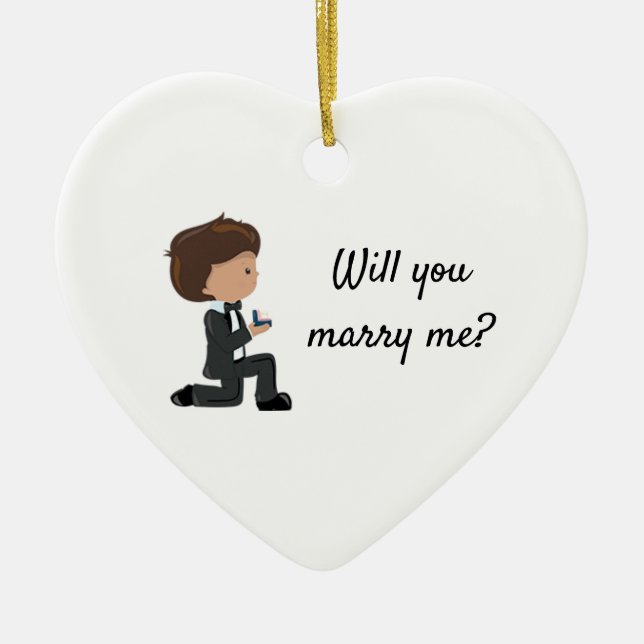 Heiraten Sie mich Personalisiert? Keramik Ornament (Vorne)