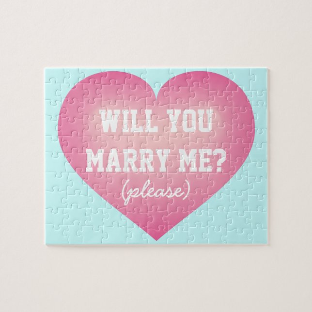 Heiraten Sie mich? Pink Fade Heart (Horizontal)