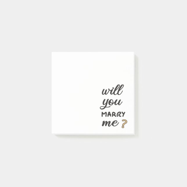 Heiraten Sie mich? Post-it Klebezettel (Vorderseite)
