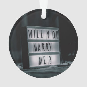 Heiraten Sie mich?  Romantischer Vorschlag zur Ehe Ornament