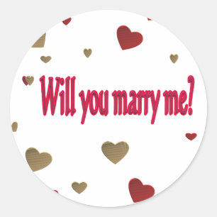 Heiraten Sie mich? Runder Aufkleber