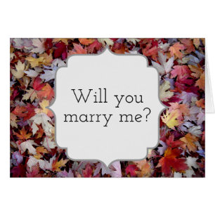 "Heiraten Sie mich?" + Rustikale, gefallene Herbst