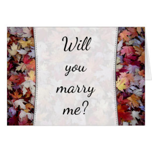 "Heiraten Sie mich?" + Rustikale, gefallene Herbst