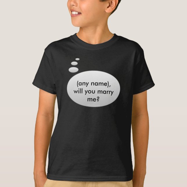 Heiraten Sie mich? Schablonen-Shirt T-Shirt (Vorderseite)