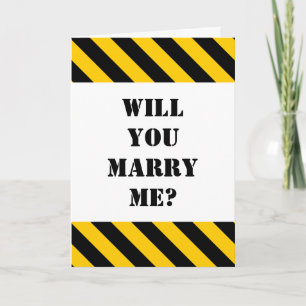 "Heiraten Sie mich?" + Schwarze und Gelbe Streifen Karte