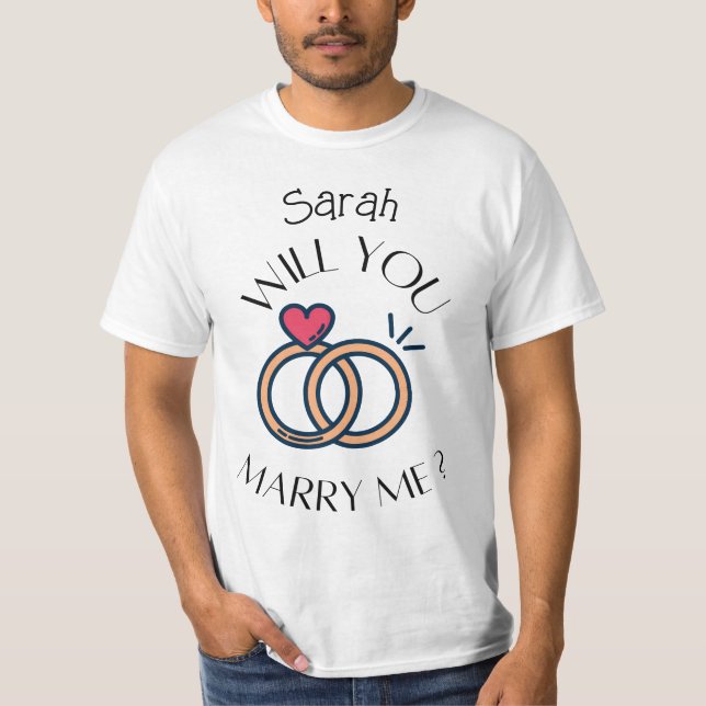 Heiraten Sie mich Shirt, Custom ProPosal T - Shirt (Vorderseite)