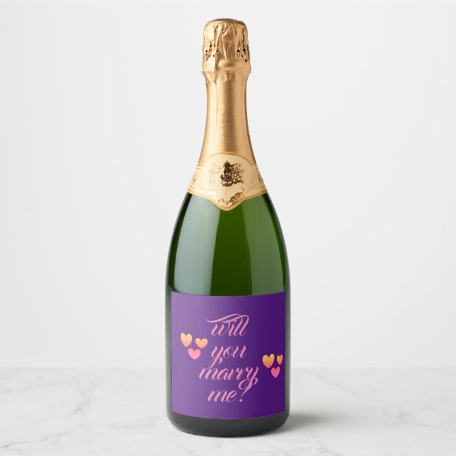 heiraten Sie mich Sparkling Weinflaschen Etiketten (Vorderseite)