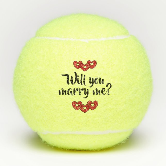 Heiraten Sie mich?Tennisball Tennisbälle (Vorderseite)