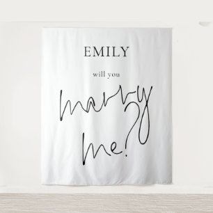Heiraten Sie mich Überraschungsvorschlag Unterschr Wandteppich