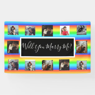 Heiraten Sie mich Vorschlag Banner mit Fotos