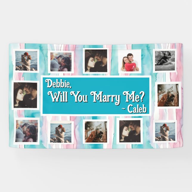 Heiraten Sie mich Vorschlag Banner mit Fotos (Horizontal)