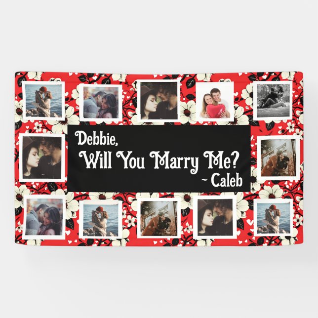 Heiraten Sie mich Vorschlag Banner mit Fotos (Horizontal)