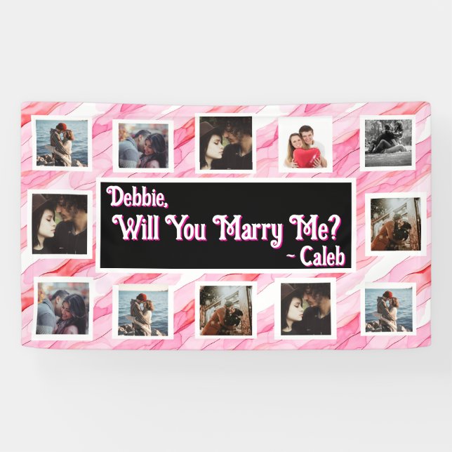 Heiraten Sie mich Vorschlag Banner mit Fotos (Horizontal)
