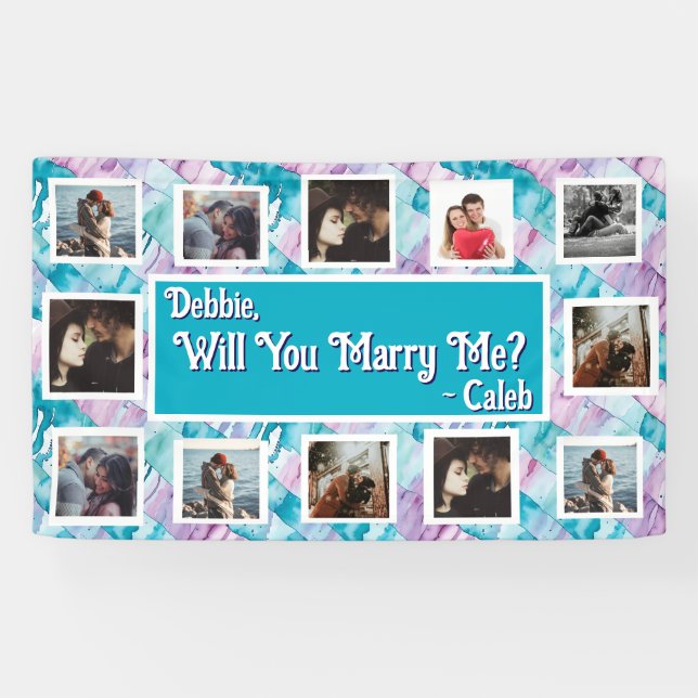Heiraten Sie mich Vorschlag Banner mit Fotos (Horizontal)