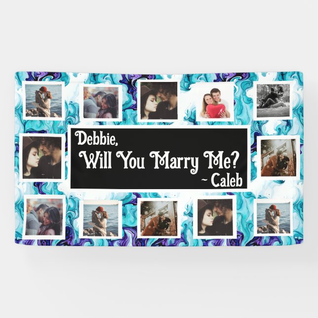 Heiraten Sie mich Vorschlag Banner mit Fotos (Horizontal)