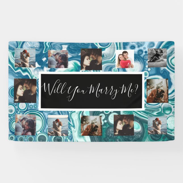 Heiraten Sie mich Vorschlag Banner mit Fotos (Horizontal)