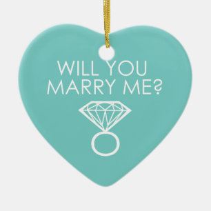 Heiraten Sie mich? Vorschlag Diamantring Keramik Ornament