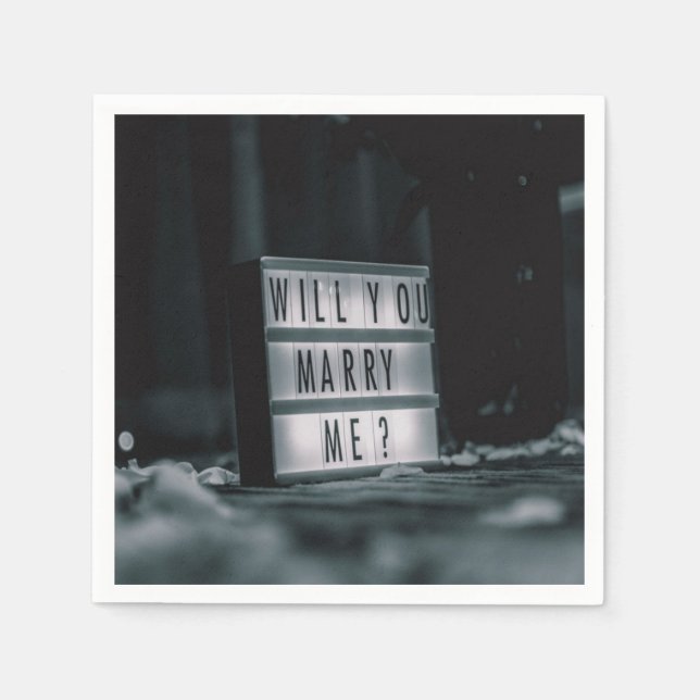 Heiraten Sie mich? Vorschlag für eine romantische  Serviette (Vorderseite)