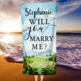 Heiraten Sie mich? Vorschlag für maßgeschneiderte Strandtuch