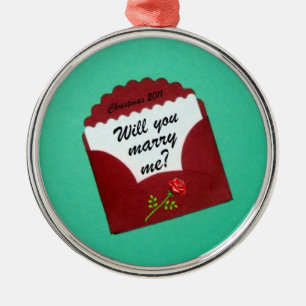 Heiraten Sie mich? Weihnachten 2011 Silbernes Ornament