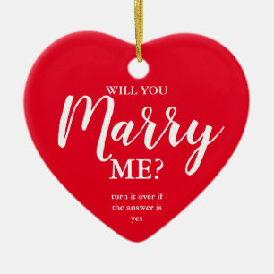 Heiraten Sie mich? Weihnachtsgeschenk Keramik Ornament