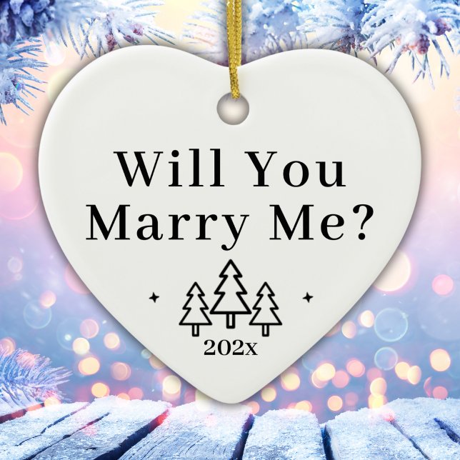 Heiraten Sie mich Winter Wedding Vorschlag Keramik Ornament (Will You Marry Me Winter Wedding Proposal Ceramic Ornament
)