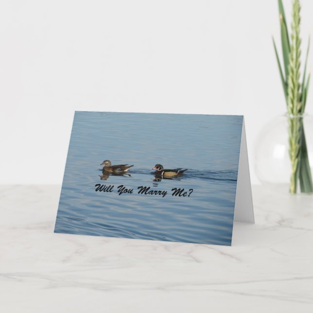 Heiraten Sie mich? Wood Duck Pair Karte (Vorderseite)