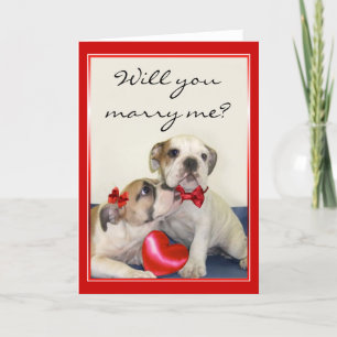 Heiraten Sie mir Bulldogs Grußkarte Karte