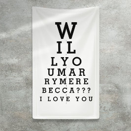 Heiraten Sie mir Custom Vorschlag Optician Chart Banner
