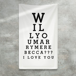 Heiraten Sie mir Custom Vorschlag Optician Chart Banner