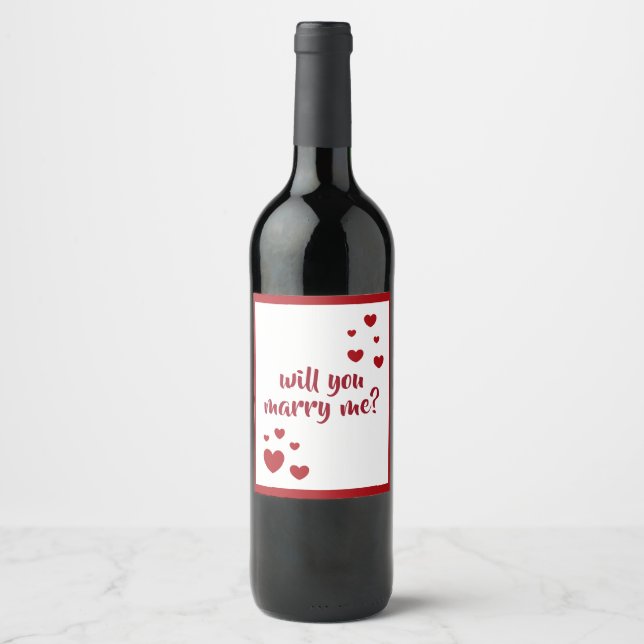 heiraten Sie mir das Weinlabel von dalDesignNZ Weinetikett (Vorderseite)