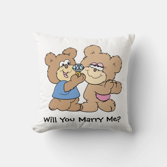 Heiraten Sie mir, den Teddybären vorzuschlagen Kissen (Vorderseite)
