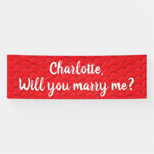 Heiraten Sie mir die roten Herzen maßgeschneidert Banner