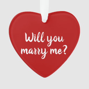 Heiraten Sie mir ein rotes Skript-Vorschlag  Ornament