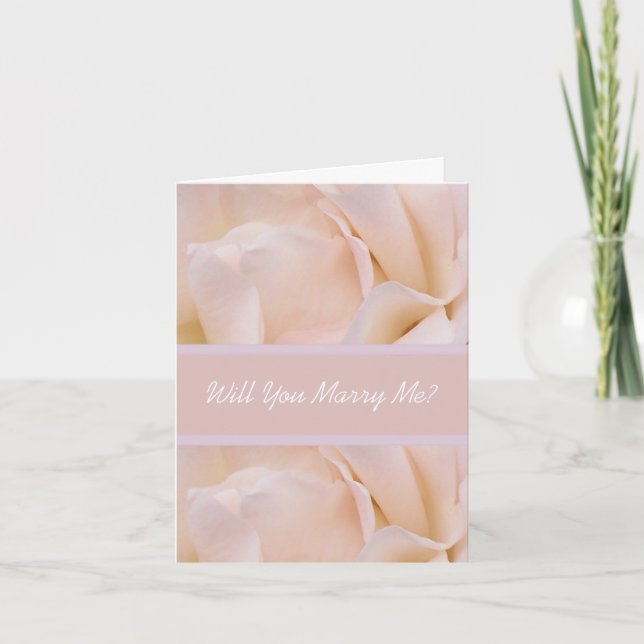 Heiraten Sie mir eine weiße Rose Einladung (Vorderseite)